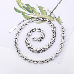 Yunnique – collier en acier inoxydable avec chaîne en forme de grains de café, superposé, pour hommes et femmes, bijoux à la mode - Product Image 2