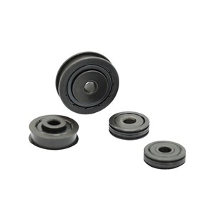 <span class=keywords><strong>Poulie</strong></span> de rail de guidage revêtue de nylon pour rouleau de roulement à fente en U adaptée à l'équipement mécanique de fenêtre d'armoire noir 6X27X8 Zd - Product Image 6