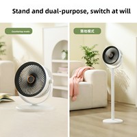 Ventilateur électrique portable de 7 pouces avec tige de traction, cinq vitesses, rechargeable par USB, pour bureau, table ou sol
