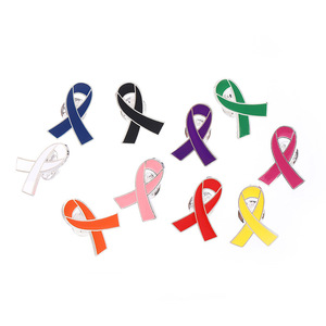 Dropshipping esmalte amarillo oro cinta Pin infancia <span class=keywords><strong>hueso</strong></span> cáncer conciencia broche esperanza rezar seguridad insignia broches solapa Pin - Product Image 2