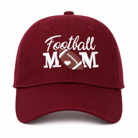 Casquette de baseball 'Football Mom' en sergé de coton brodé, 6 panneaux, visière courbée, style 'Dad Hat', pour femmes et unisexe, vente en gros, personnalisable