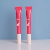 Tube souple cosmétique minimaliste en PE personnalisé D19 10ml-25ml pour baume à lèvres et gel, avec embout en céramique incliné
