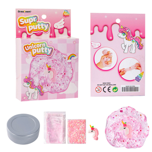 Nueva tendencia de Glitter Unicorn masilla Rosa accesorio Spur masilla que atrae a la niña <span class=keywords><strong>en</strong></span> caja colgante - Product Image 1
