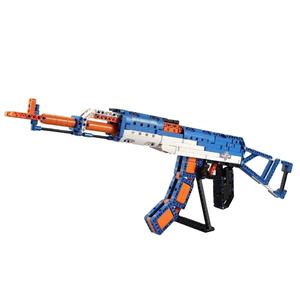 Blocs de construction, modèle de pistolet mécanique avec lanceur à bande élastique, jouet éducatif STEM pour garçons, CaDA C81002 - Product Image 1