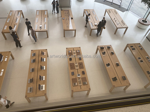 Escritorio de exhibición de tienda de computadora moderna, accesorios de tienda eléctrica, mesa de exhibición de madera, venta al por menor, mesa de exhibición de teléfono celular, estilo <span class=keywords><strong>Apple</strong></span> - Product Image 6