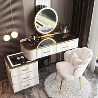Nouvelle Coiffeuse Intelligente 2026 en Bois Massif, Compacte et Moderne, avec Miroir Éclairé – Idéale pour Appartements en Location, Hôtels – Tendance Minimaliste
