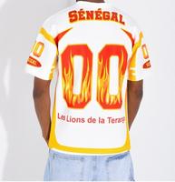 Camisetas Extra Grandes para Hombre al por Mayor de Fábrica, Poliéster 200GSM, Impresión por Sublimación, Jersey Deportivo de Fútbol SENEGAL, Talla 6XL