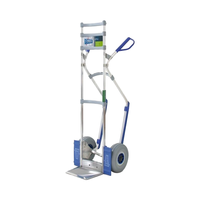 Chariot à main professionnel EXPRESSO Alu entièrement monté pour caisses de boissons et fûts, capacité 250 kg, pneus pleins anti-crevaison