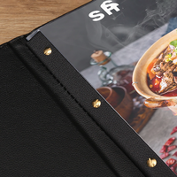 Porte-menu de restaurant en cuir PU de luxe, livre de menu à feuilles mobiles en PVC de haute qualité, grande couverture de menu simple