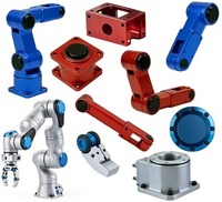 Fabrication rapide par usinage CNC OEM, fraisage et tournage 5 axes, boîtier de support d'articulation de bras robotique en aluminium 6061 avec anodisation