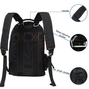 Sac à dos tactique léger noir Oxford étanche 25L avec fermeture à glissière doublure en polyester pour les sports de plein air randonnée voyage - Product Image 2