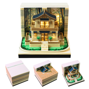 Bloc de Notas 3D <span class=keywords><strong>Omoshiroi</strong></span>, Diorama de Construcción, 246 Hojas, Bloc de Notas 3D No Adhesivo, Cubo de Notas, Soporte para Notas, Papel de Notas Bonito para Decoración de Escritorio - Product Image 1