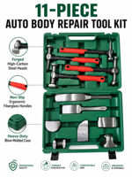 Kit de 9 pièces pour la réparation de carrosserie automobile, comprenant marteaux et talons de carrossier, outils de débosselage et de façonnage de métal, pour la suppression des bosses et le travail de la tôle