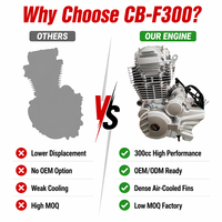 Moteur de moto tout-terrain CQR Zongshen CB-F300 300CC, monocylindre vertical, refroidissement par air, course, OEM personnalisable