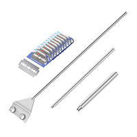 Grattoir à algues pour aquarium en acier inoxydable et alliage d'aluminium, nettoyeur de vitres de réservoir à poissons, manche long, sans rouille, tête large pour les coins