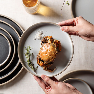 Creative <strong>Clay</strong> Handmade Household Vegetable <strong>Plate</strong> 6/8/10/12 Inch Steak <strong>Plate</strong> Hotel Restaurant Large <strong>Plate</strong> - Product Image 3