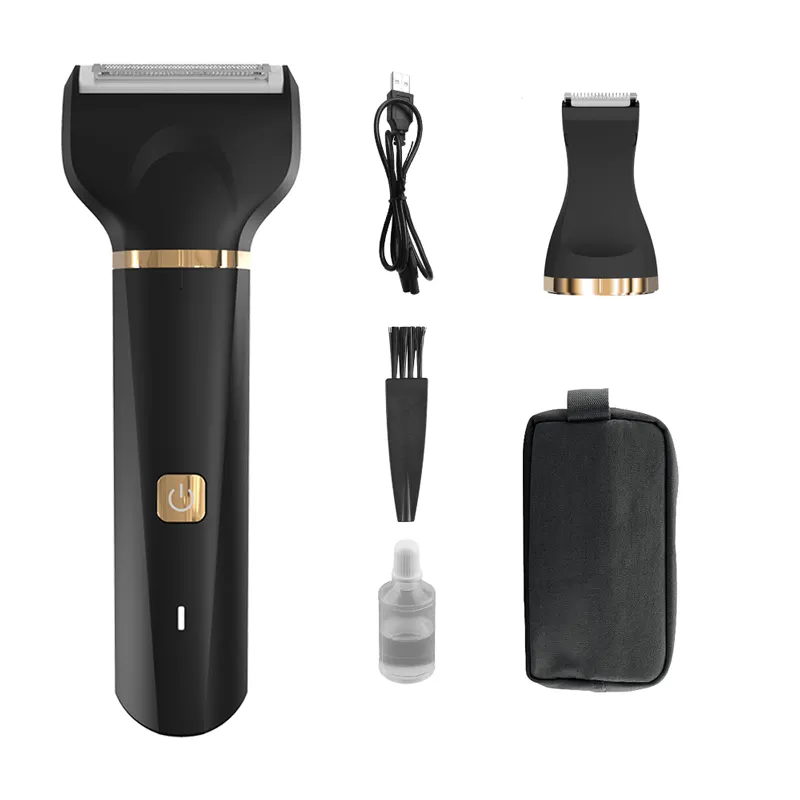 Unibono best electric body pube hair grooming kit for men 2 in 1 chest back leg body shaving trimmer machine