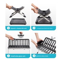 Égouttoir à vaisselle de cuisine moderne et minimaliste en métal en forme de X, détachable, grande capacité, double niveau, exclusivité transfrontalière pour