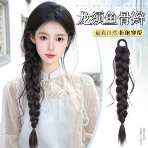 Perruque tressée en queue de poisson, en fibre haute température, tricotée à la main, cheveux réalistes pour femmes, style Miss - Product Image 1