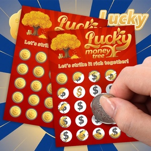 Lucky Draw Scratch Off ticket tùy chỉnh in ấn giấy tái chế đầy màu sắc uv-lớp phủ thiết kế miễn phí - Product Image 1