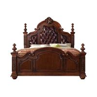 Lit King-Size Royal Personnalisable Inclinable en Bois MDF, Ensemble de Chambre Antique pour Maison, Appartement, Hôtel ou Villa avec Rangement