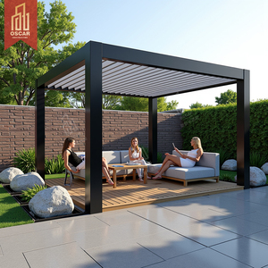 Pergola in alluminio con Gazebo impermeabile motorizzato Design moderno giardini cortili esterni divertenti pergolato in alluminio - Product Image 1