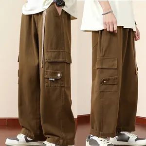 Street Wear Track Pants Wholesale, Custom Euro Classic Khaki Bleach Resistant Mens Work Chino Cargo Six 6 Pocket Outdoor Pants/