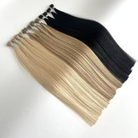 Extensions capillaires Nano Tip en cheveux vierges Remy européens doublement étirés, pour la vente en gros, micro-liens, pour stylistes professionnels, toutes teintes