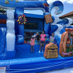 Pirate waves bouncy <b>castle</b> for kids toboggan aquatique gonflable inflatable <b>bounce</b> house inflatable with slide and pool - Product Image 2