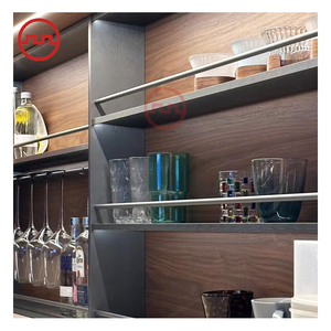 Wall-mounted Kitchen Storage <strong>Cabinet</strong> with Spice Rack <strong>Backboard</strong> Light Aluminum Estante De Almacenamiento for Bar Use - Product Image 1