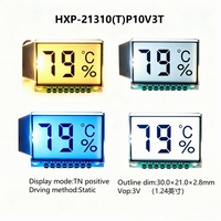 Módulo de Pantalla LCD de 7 Segmentos y 2 Dígitos OEM, TN, Accionamiento Estático Positivo, 3V, con Conector de Pin Metálico para Medidor