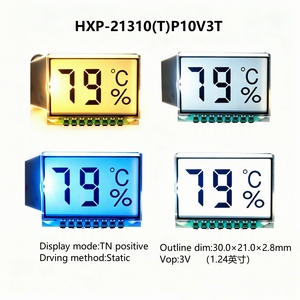 Module d'affichage LCD 7 segments à 2 chiffres OEM, TN, entraînement statique positif, 3V, avec connecteur à broches métalliques pour compteur - Product Image 1