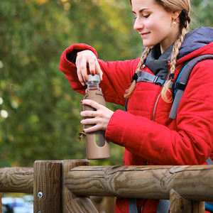 Groothandel Milieuvriendelijk Herbruikbaar 500Ml Borosilicaatglas Drinkflessen Met Riem En Roestvrijstalen Deksel - Product Image 6