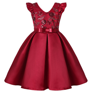 <span class=keywords><strong>Gonna</strong></span> a manica piccola per bambini abito da <span class=keywords><strong>bambina</strong></span> con <span class=keywords><strong>paillettes</strong></span> abito da principessa festa - Product Image 5