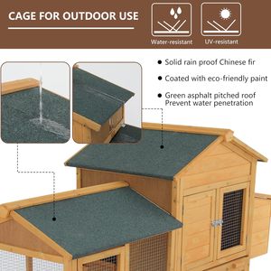 Gallinero de Madera para Interior y Exterior, Jaula para 2-4 Gallinas, Impermeable, con Caja para Huevos, para Jardín o Patio Trasero - Product Image 5