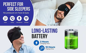 Masque de casque de sommeil avec casque Masque de sommeil 3D pour hommes et femmes pour les dormeurs latéraux Voyage <span class=keywords><strong>Insomnie</strong></span> Relaxation Méditation - Product Image 2