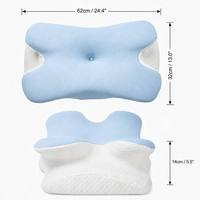 Oreiller ergonomique orthopédique à mémoire de forme avec logo personnalisé, pour soulager les douleurs cervicales, design rafraîchissant, hypoallergénique