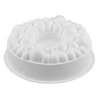 SILIKOLOVE Moule de cuisson en mousse de silicone en forme de grande couronne de bulle de cerise antiadhésive durable sans BPA
