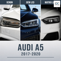 Ensemble de phares à LED avec clignotants séquentiels de style RS5 pour Audi A5 2017-2020, design à lentilles, 12V DRL