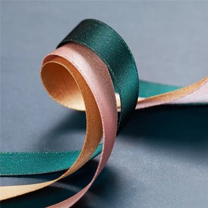 Cinta de Satén Personalizada de una Cara, Reciclada, con Purpurina Impresa, Verde, Rosa, Dorado, para Envolver Regalos, 25mm, Color Sólido, Decorativa - Product Image 1