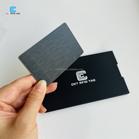 Cartes de visite en métal à puce NFC noir brosse intelligente imprimable en acier inoxydable carte-cadeau d'adhésion