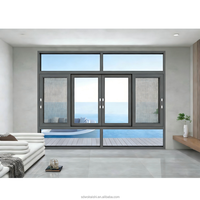 Mampara Plegable Moderna de Aleación de Aluminio, Ventana Corredera Insonorizada y Persiana Enrollable para Cocina y Sala de Estar