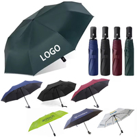 Parapluie pliant automatique promotionnel personnalisé pas cher avec impression de logo, anti-UV, pliable, 3 sections
