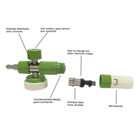 Canon à mousse transparent PROWORKZ avec bille de gravité en acier inoxydable 1L Lance à mousse de neige réglable Bouchon à clipser à changement rapide