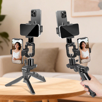 Mini trépied en plastique pour éclairage d'appoint, photographie et vidéo, perche à selfie – Support de bureau portable et léger