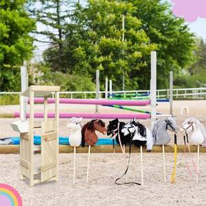 Houten Hobbypaardenstal Voor <span class=keywords><strong>2</strong></span> Paarden, Ontworpen Voor Handgrepen Met Een Diameter Tot 25Mm Voor Veilige Opslag - Product Image 5
