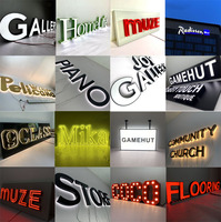 Enseigne LED 3D personnalisée, étanche, rétroéclairée, en acier inoxydable, lettres lumineuses pour devanture de magasin