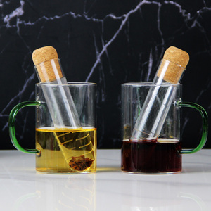 Vetro portatile infusore di tè tubo di vetro con legno tappo per la preparazione del tè creativo tazza da tè per caffè e tè - Product Image 3