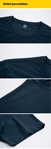T-shirt de sport pour homme, col rond, manches courtes, tricoté, doux, respirant, séchage rapide, coupe classique, polyester/nylon 160g - Product Image 5