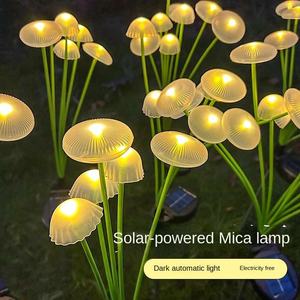 Lámpara solar impermeable para jardín con forma de hongo, lámpara de exterior para patio, pasillo, césped, lámpara decorativa de ambiente para paisajismo - Product Image 2